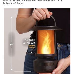 Black Lantern with Realistic Flame